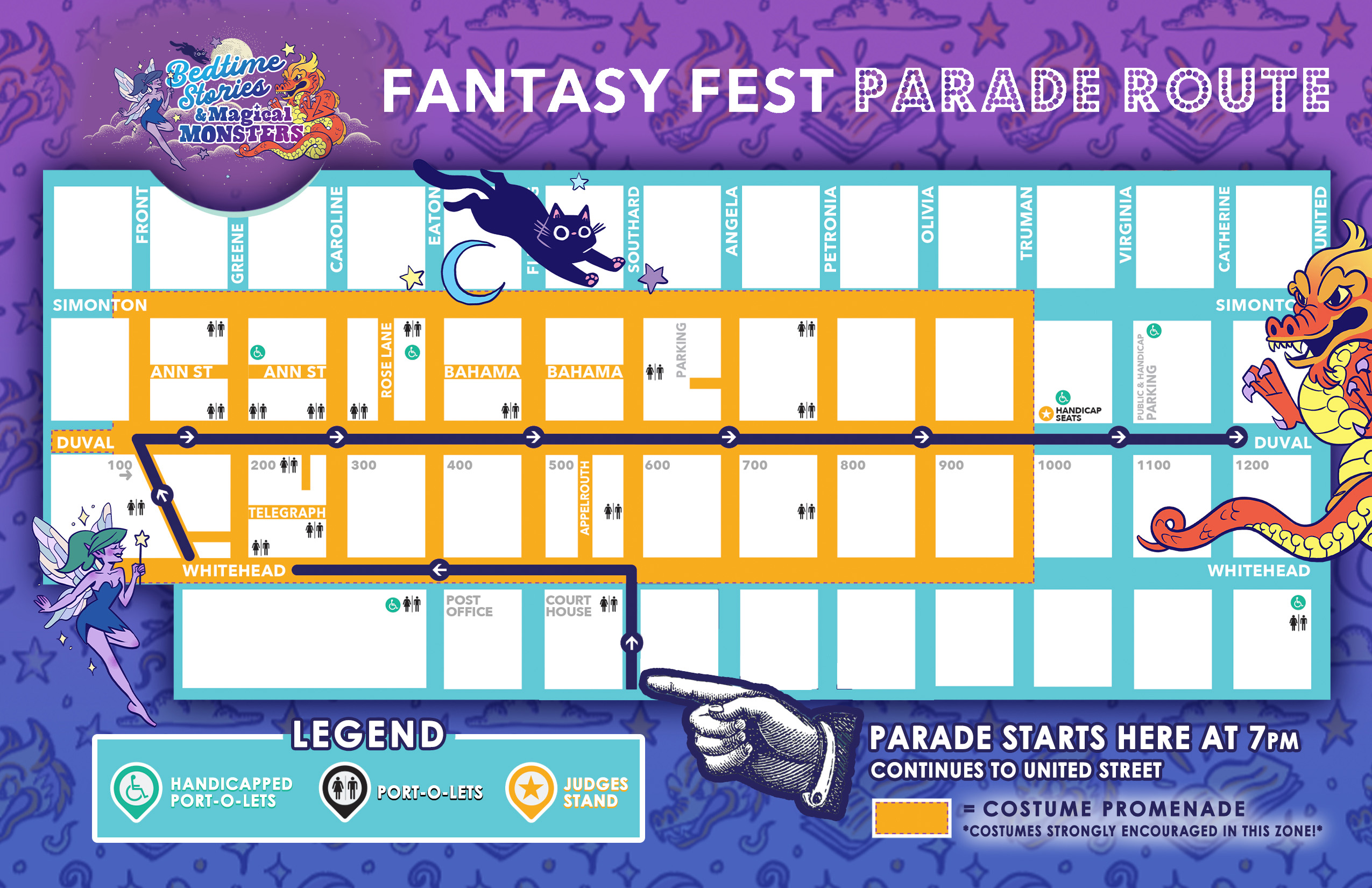 Fantasy Fest Parade Route Map